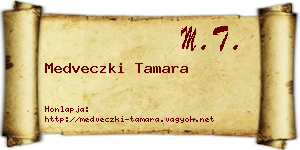 Medveczki Tamara névjegykártya